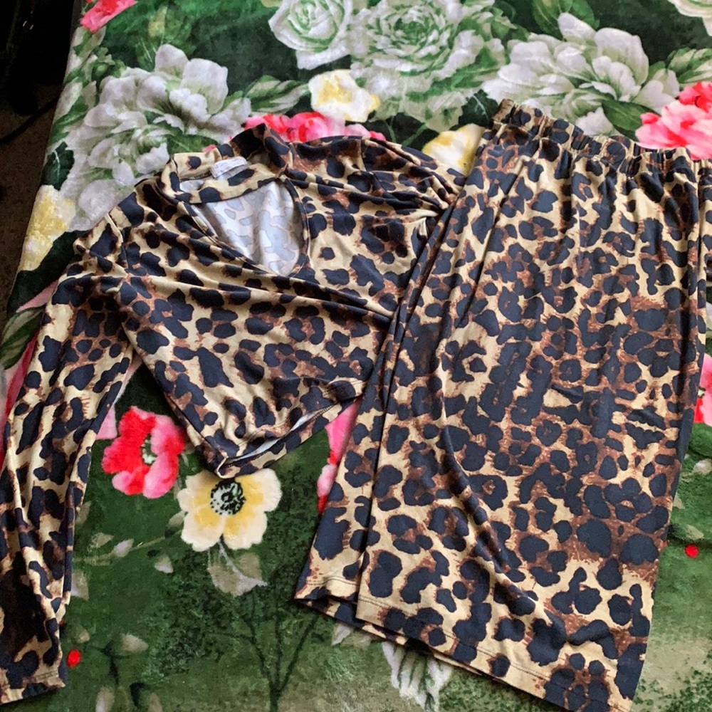 Cheetah print 2 piece